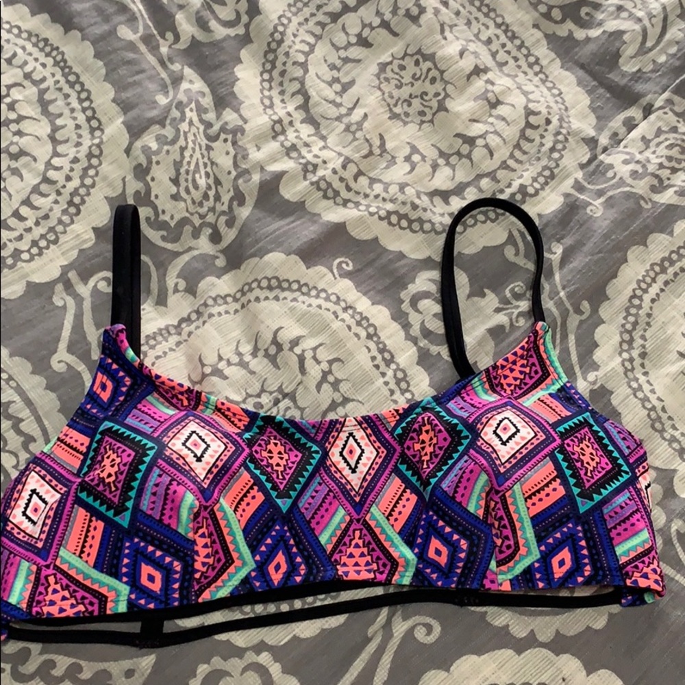 Bright Colored Tribal Print Bikini Top